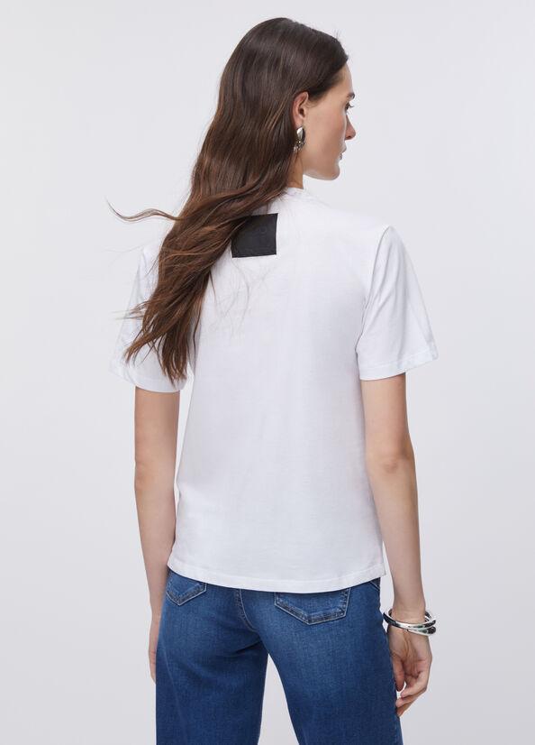 t-shirt con gioiello CA6193J3868 11111 LIU JO BLACK 