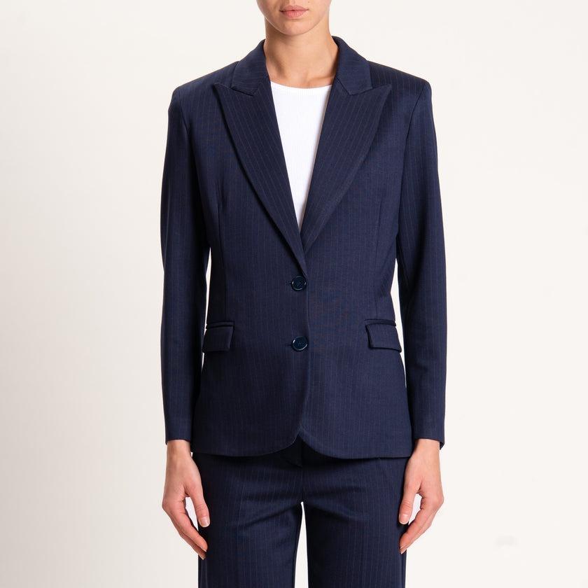 giacca gessata monopetto TF0143 BLU VICOLO 