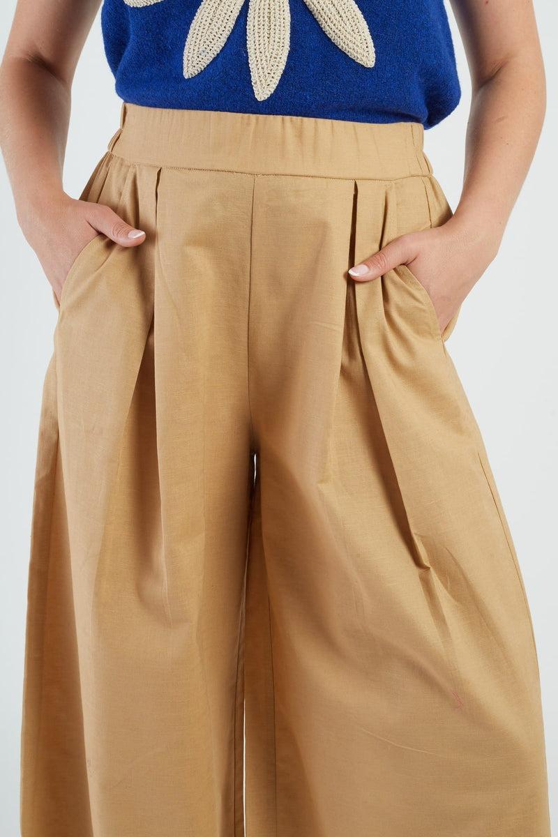 pantalone in lino P660009 BARBERINE 100 BEIGE DERHY 
