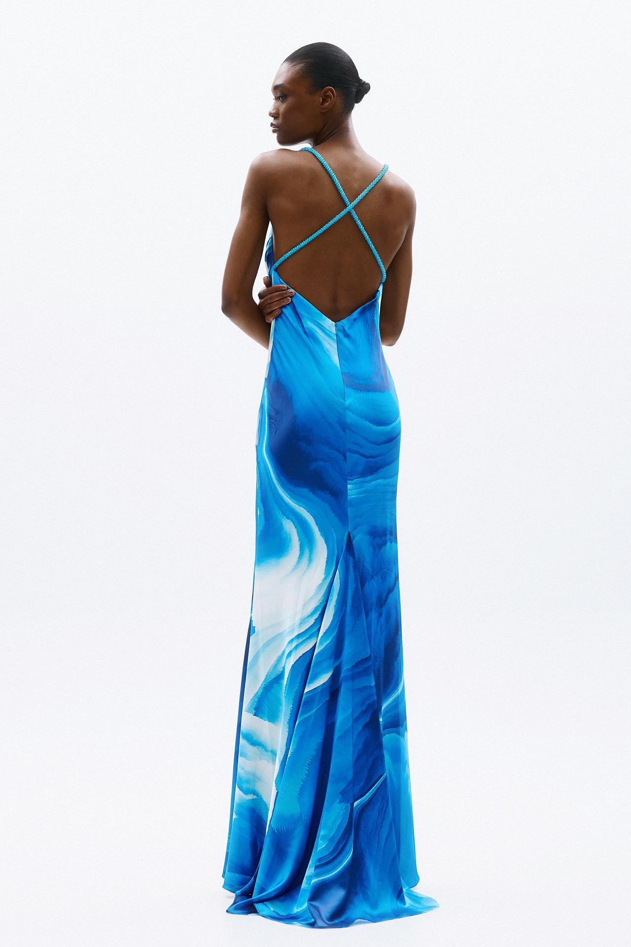 abito elegante blue print A4822 BLUE PRINT ALLURE 