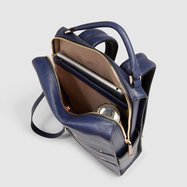 Zaino in pelle con doppia zip CA6771W140 BLU PIQUADRO 