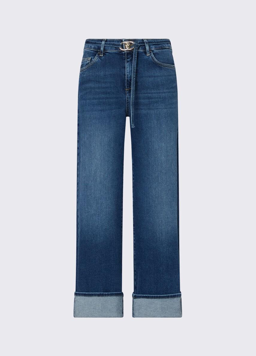 jeans flare con risvolto UA6161D0264 78899 LIU JO DENIM 