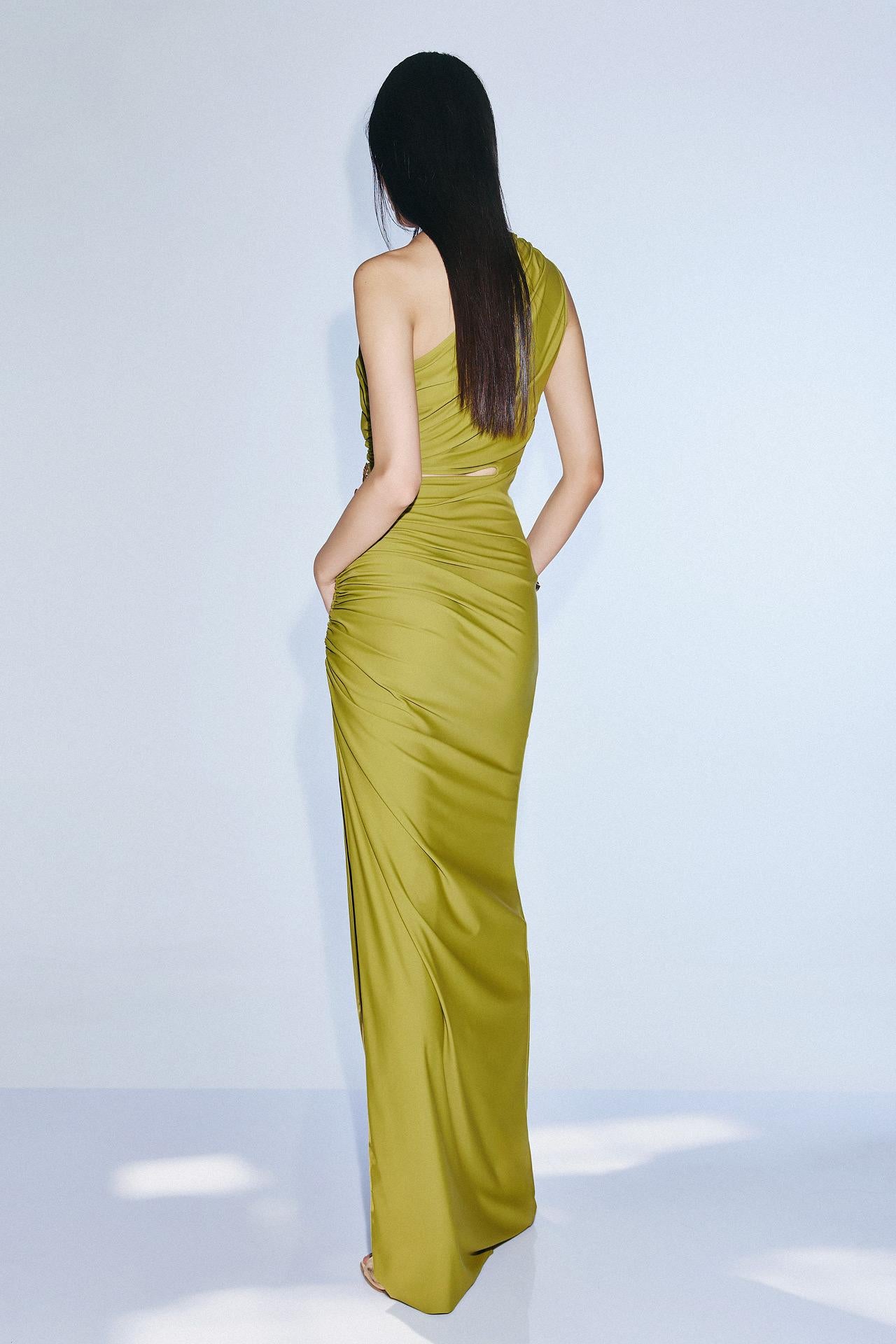 abito monospalla T4883 OLIVE TWINS 