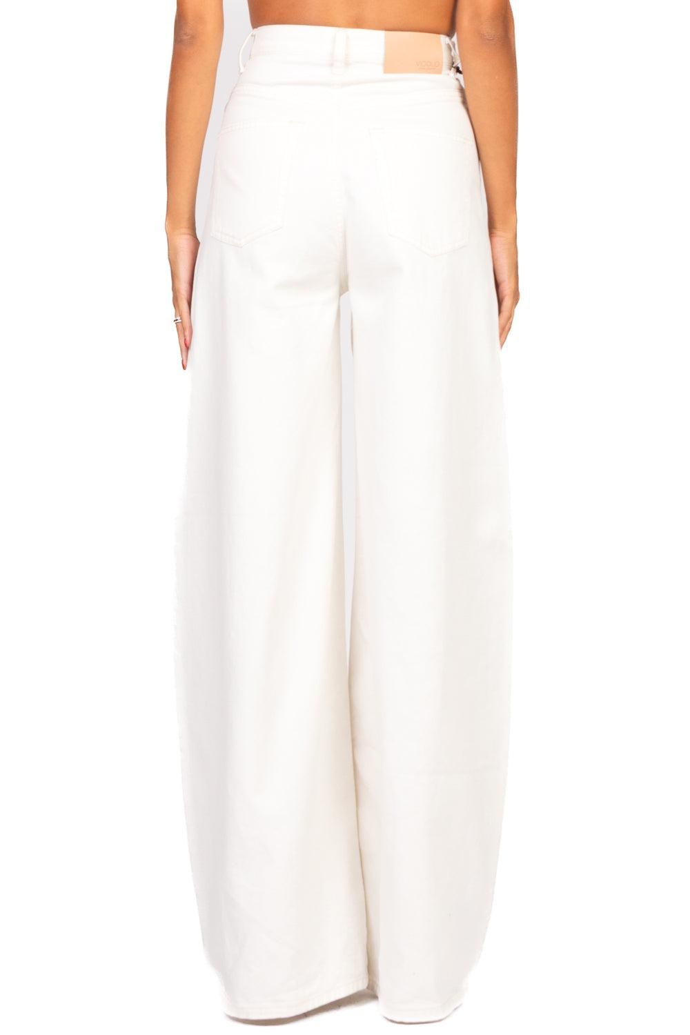 pantalone in denim con bottoni DF5057 BURRO VICOLO 