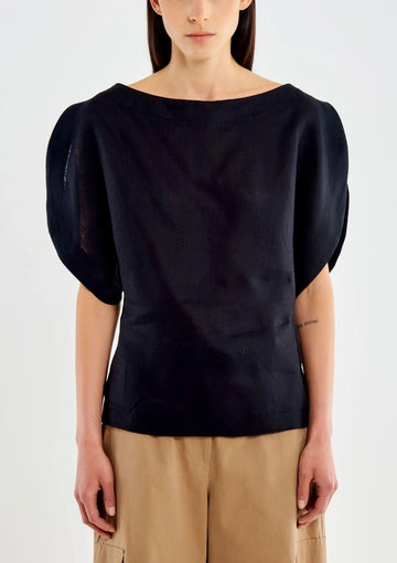 top in lino TAB2351 NERO VICOLO 