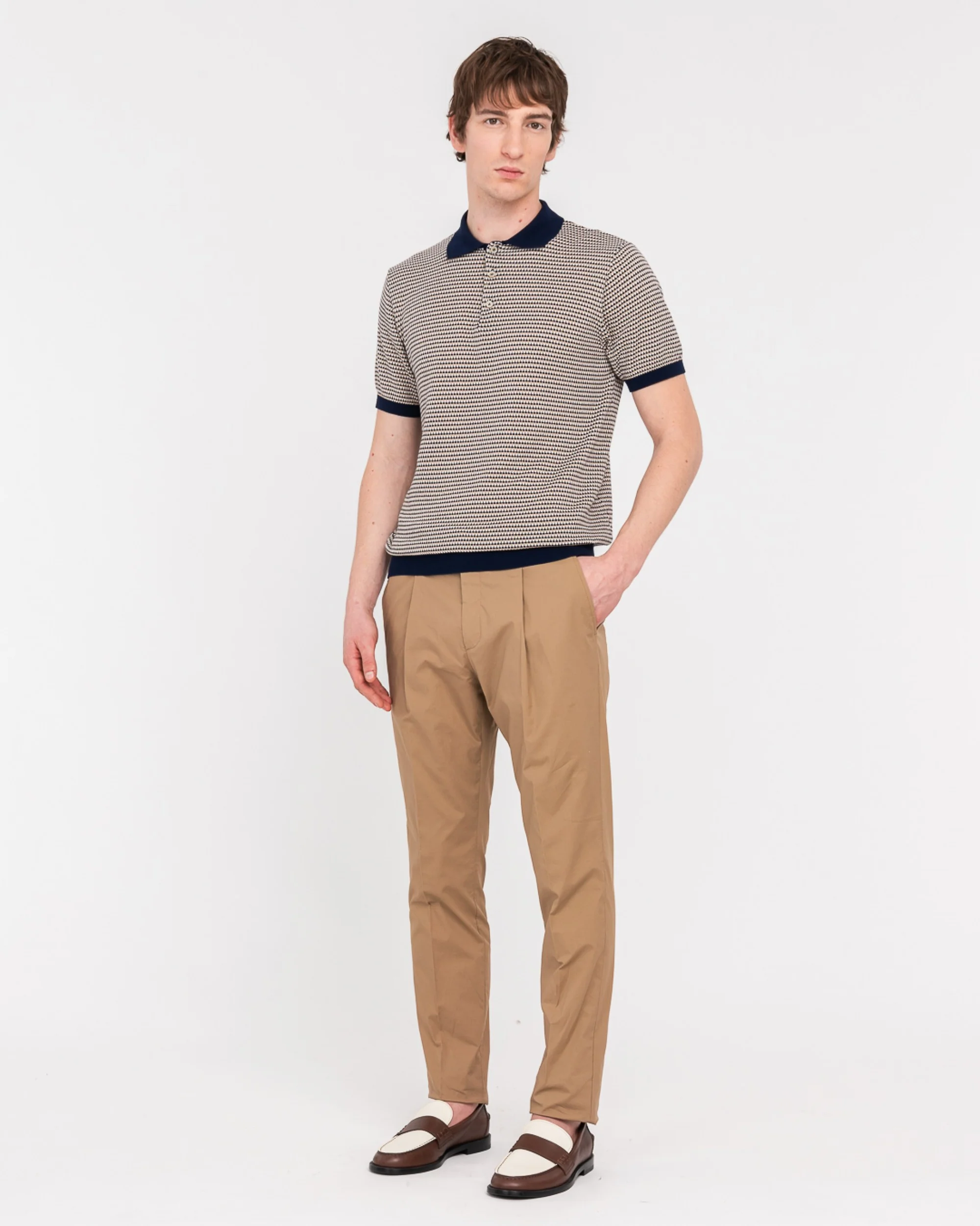 polo jacquard in cotone 3832M508 253313 89 MANUEL RITZ 