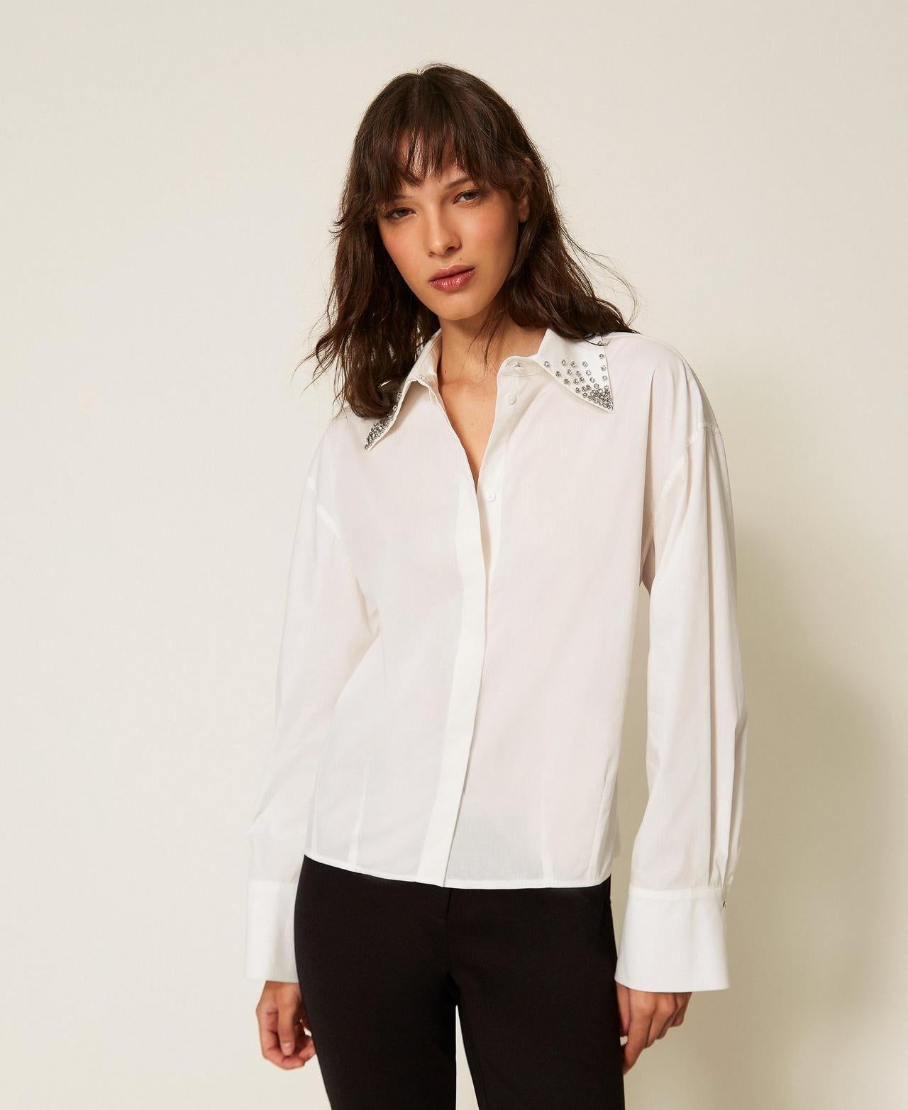 camicia con strass 261AP2125 00526 TWINSET ACTITUDE 