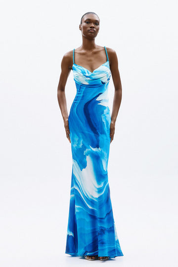 abito elegante blue print A4822 BLUE PRINT ALLURE 