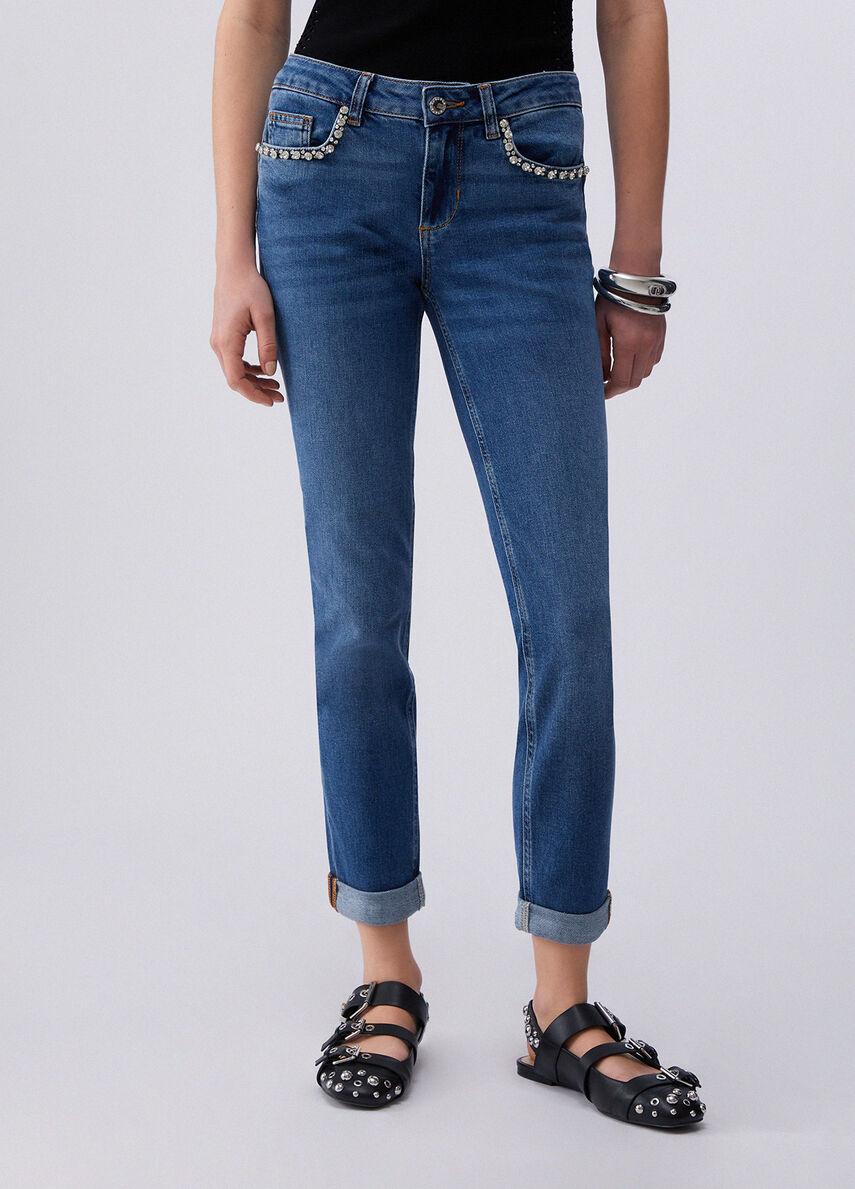 jeans skinny con gioiello UA6006D0310 78800 LIU JO DENIM 