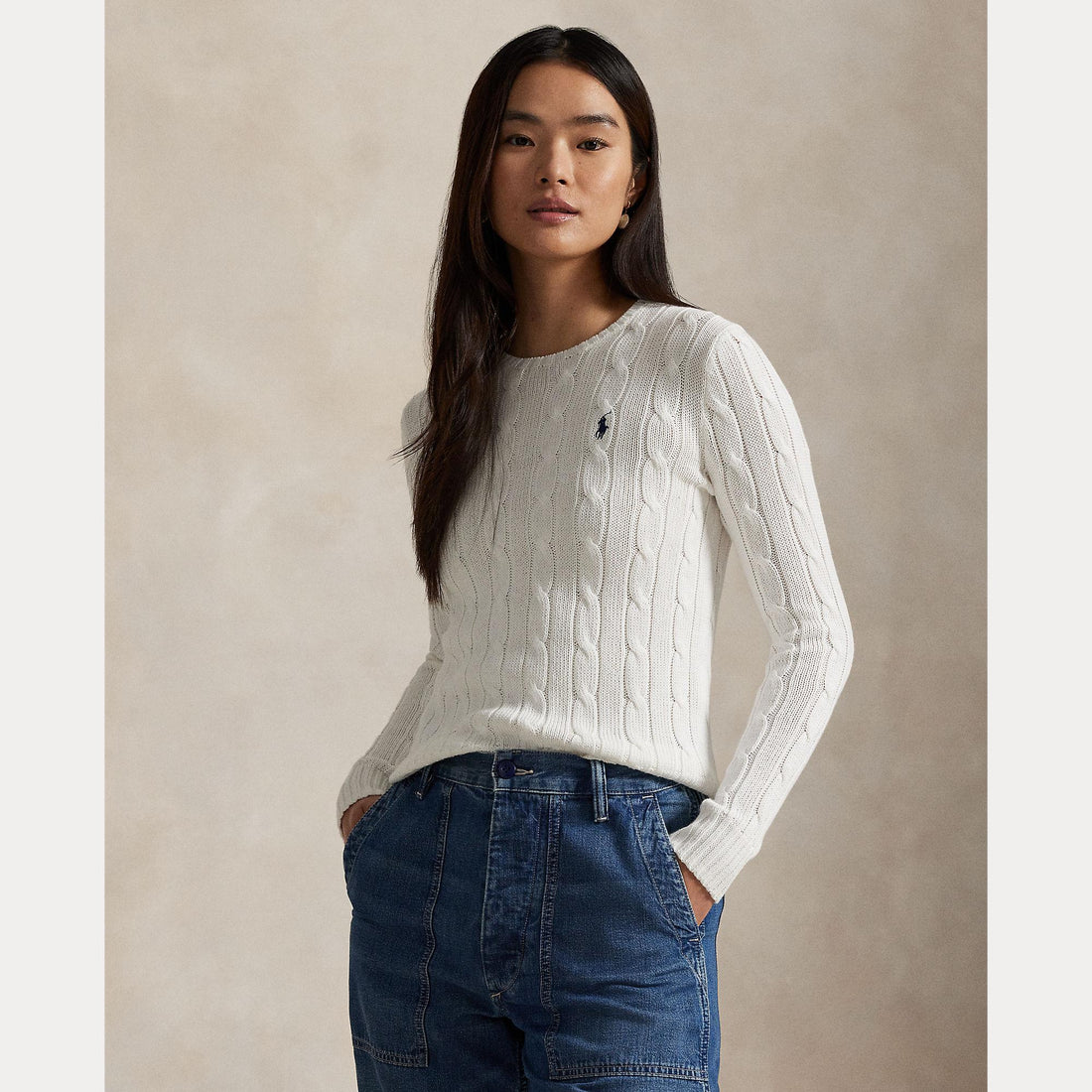 maglia girocollo a trecce 211-971869 007 RALPH LAUREN POLO 
