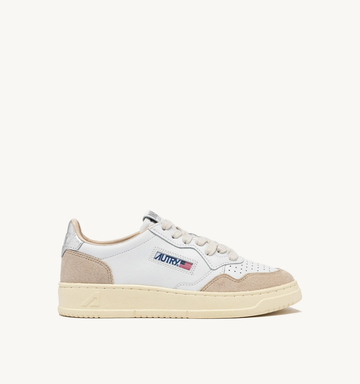 sneakers in pelle AULWLS74 WHITE/SILVER AUTRY 