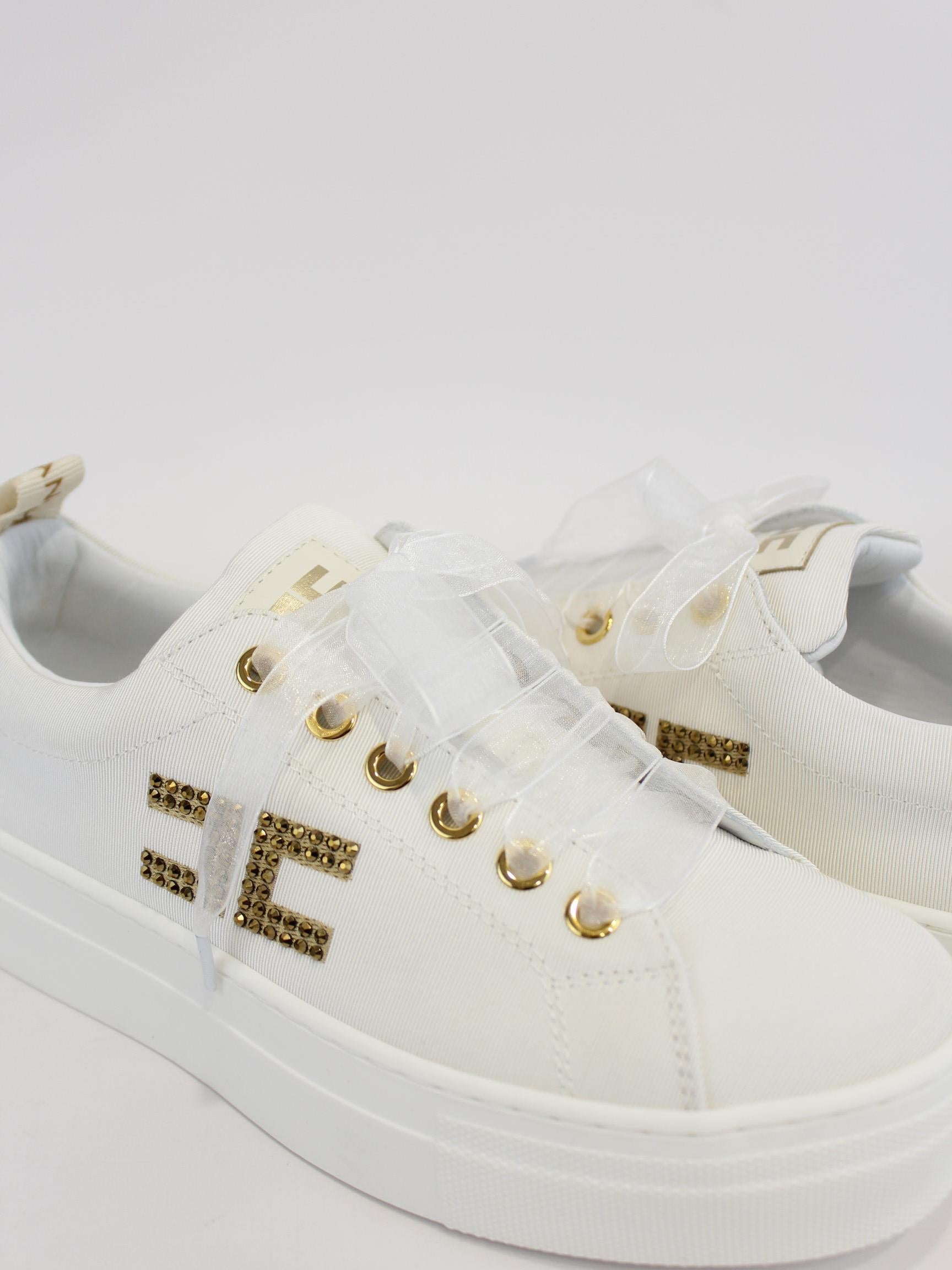 sneakers con logo linguetta F4A9 E0241 BIANCO ELISABETTA FRANCHI 