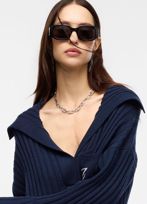 abito in maglia di lana MF5049MA51I 93932 LIU JO WHITE 