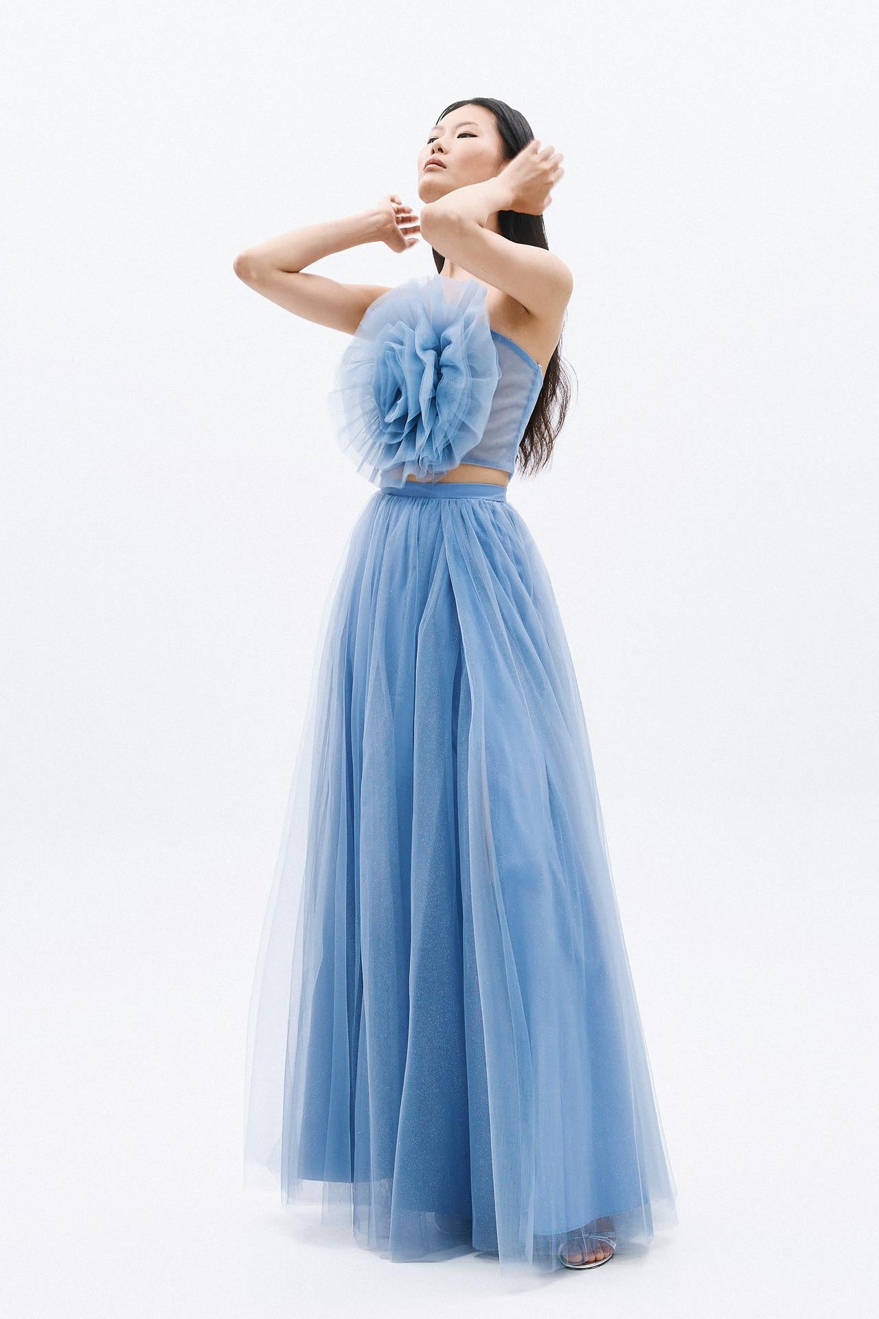 abito in tulle elegante A4859 INDIGO ALLURE 