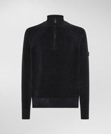 PeUTEREY maglione mezza zip in ciniglia Blu