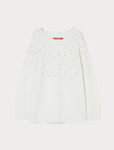 MARINA SPORT maglia in misto lana con strass Bianco