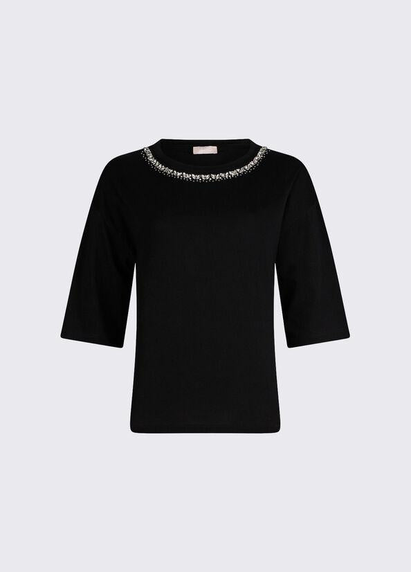 t-shirt con applicazioni WA6128JS904 P9320 LIU JO WHITE 