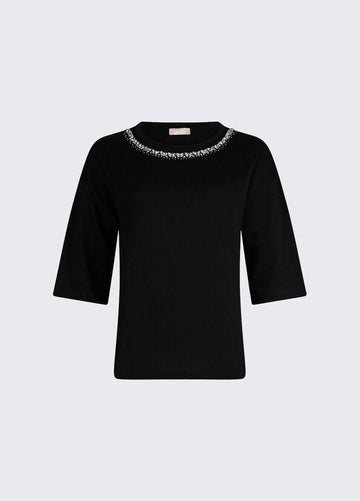 t-shirt con applicazioni WA6128JS904 P9320 LIU JO WHITE 