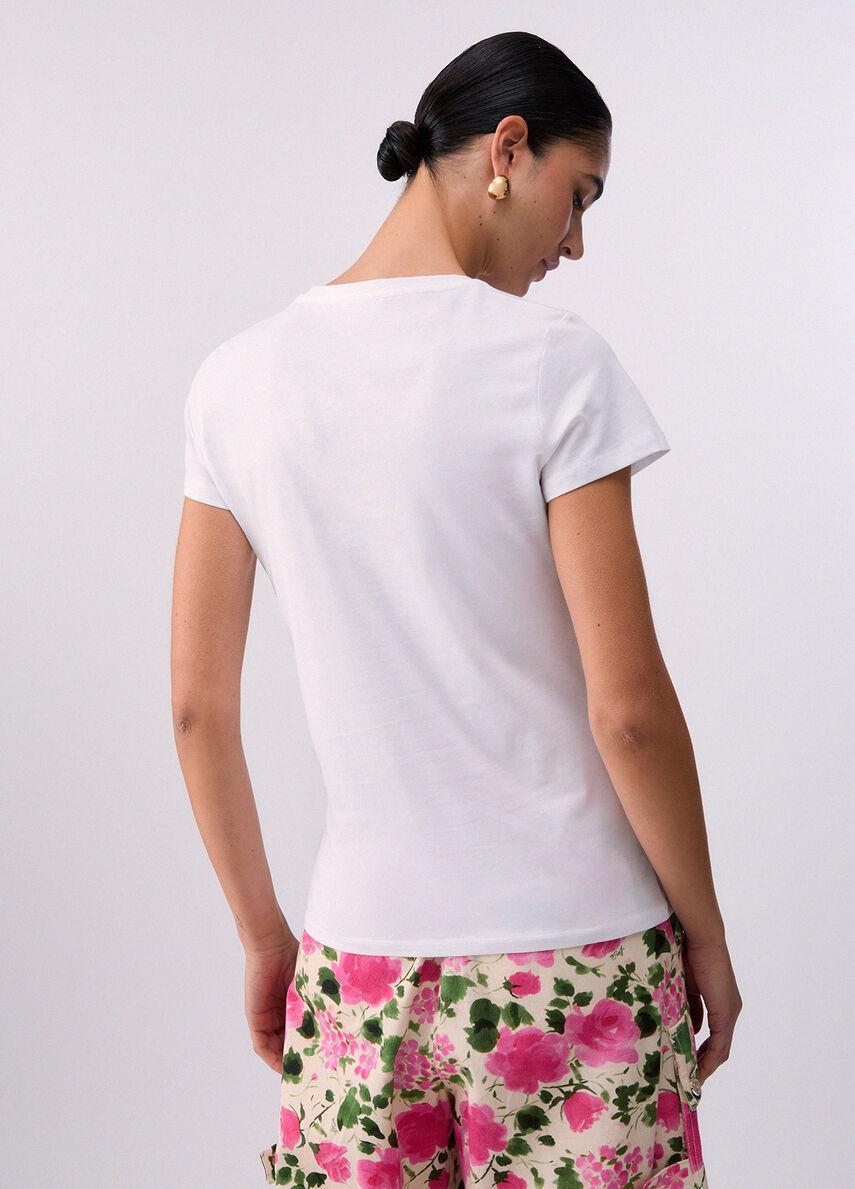 t-shirt con stampa strass WA6493JS923 P9603 LIU JO WHITE 