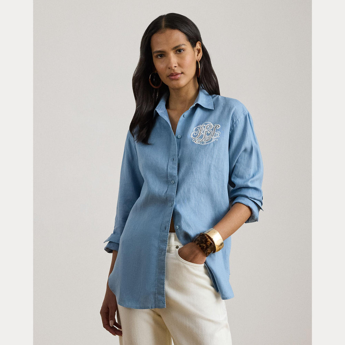camicia relaxed fit in lino 200-P08913 001 LAUREN RALPH LAUREN 
