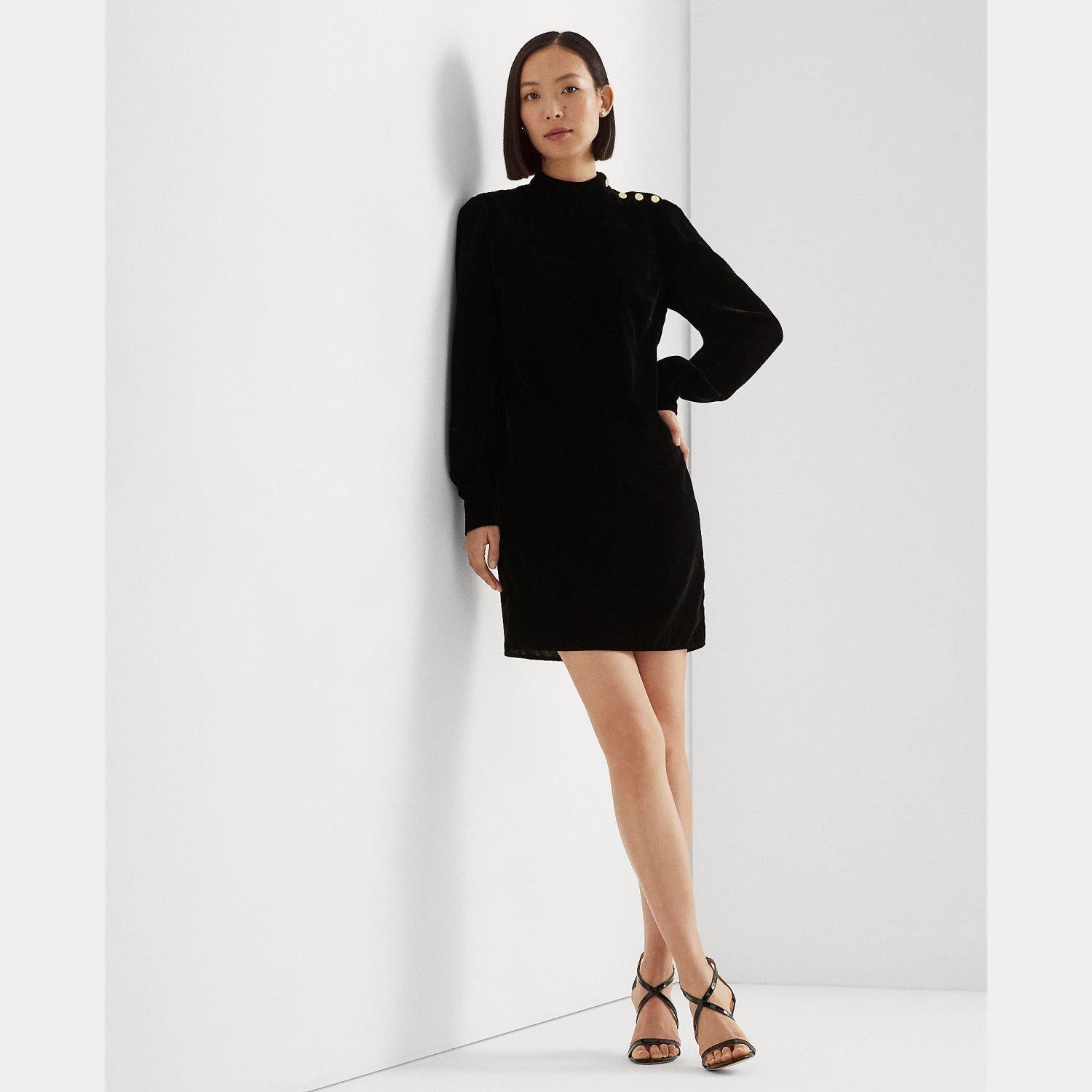abito in velluto rifinito 200-919668 001 LAUREN RALPH LAUREN 