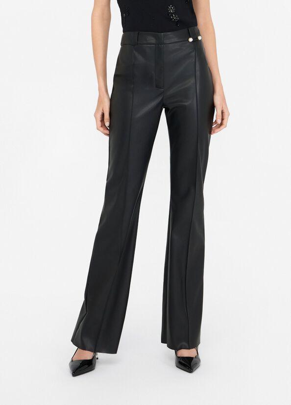 pantalone in tessuto spalmato CF5016E0624 22222 LIU JO BLACK 