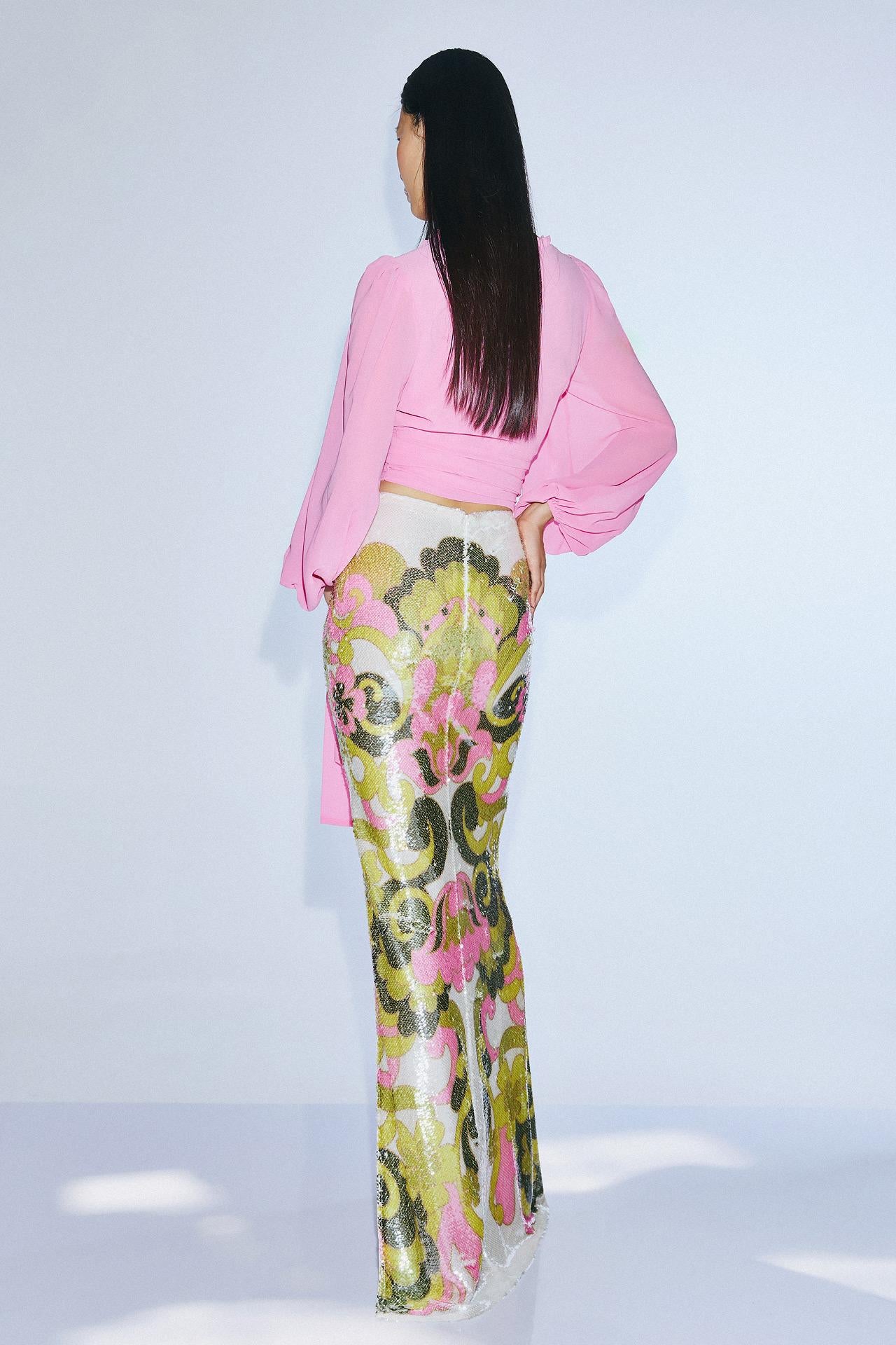 gonna lunga multicolor T4879 PRINT TWINS 