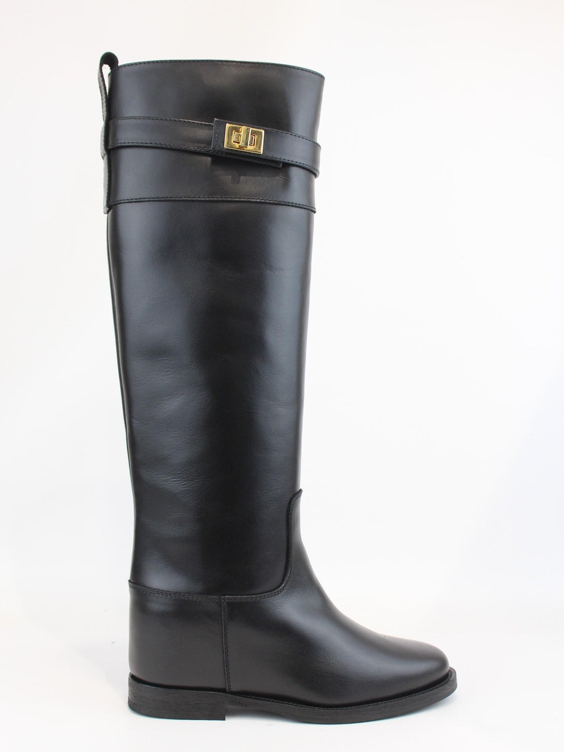 stivali in pelle con lucchetto 4471 NERO VIA ROMA 15 