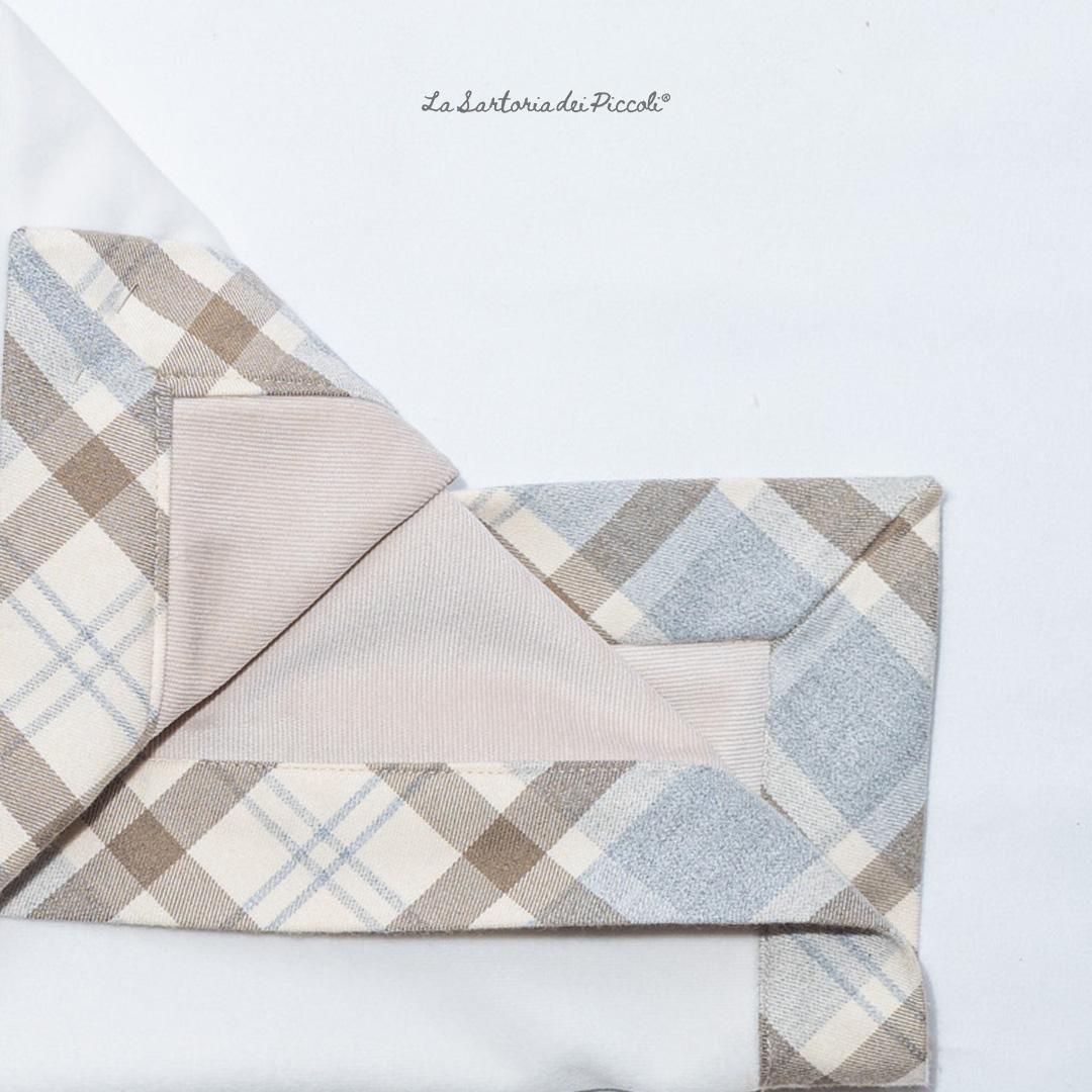 coperta con inserti scozzesi LC1112 UNI LA SARTORIA DEI PICCOLI 