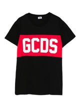 GCDS T-shirt con logo contrasto Nero