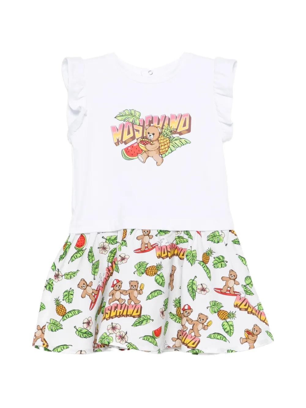 abito con fantasia all over MDV0D7LBA10 10101 MOSCHINO KIDS 