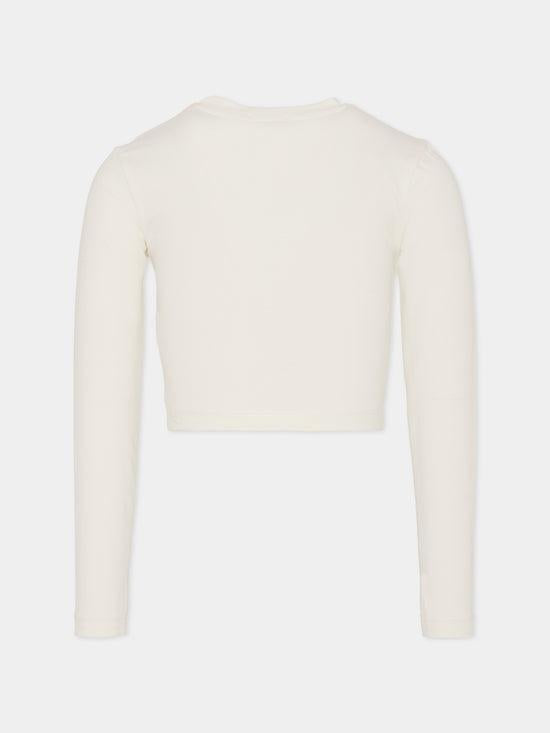 t-shirt cropped con logo KFTS023 JE013 0065 PINKO 