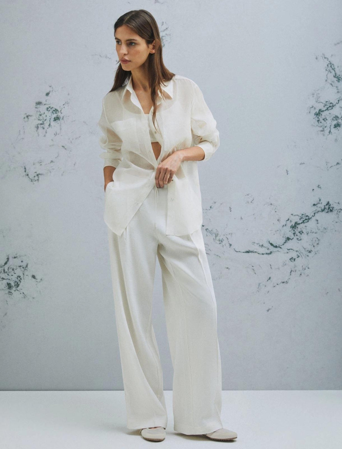 pantalone in lino MLMALLORO 004 MARella MONOCHROME 