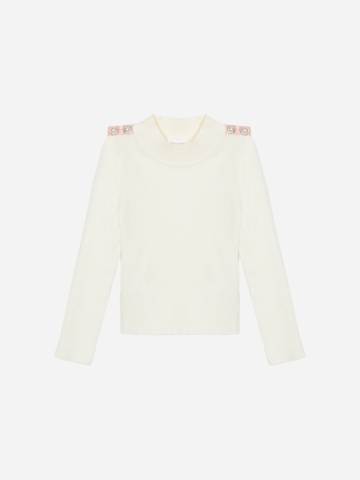 maglia collo alto SWE4133509 ECRU PATACHOU 