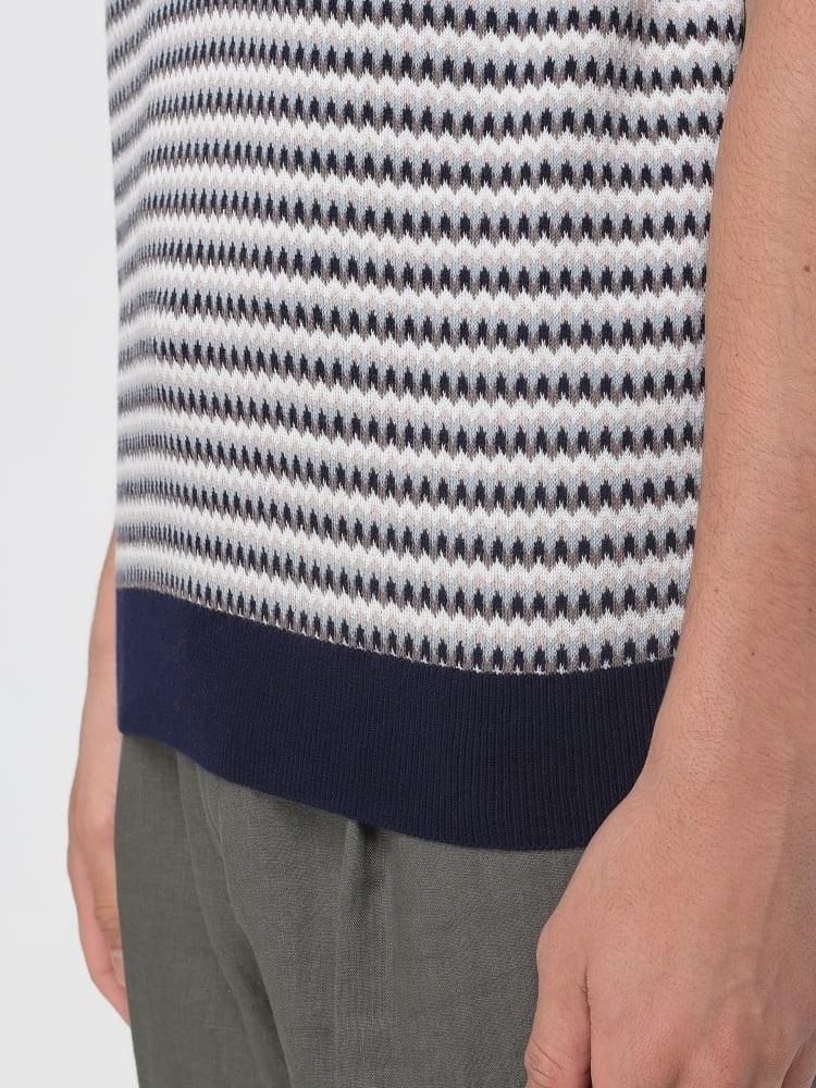 polo in maglia a fantasia 4032M517 263321 85 MANUEL RITZ 