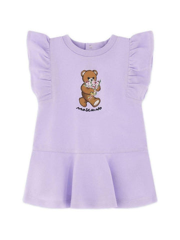 abito con rouches MDV0DILFA06 51683 MOSCHINO KIDS 