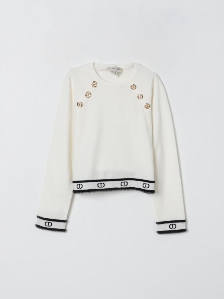 maglia in lana con applicazioni 252GJ3073 10973 TWINSET GIRL 