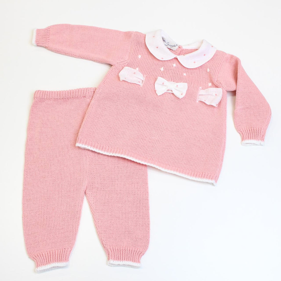 COMPLETINO NASCITA TEDDY in cotone TEDDY COPRIFASCE PINK/AVORIO PICCOLA GIUGGIOLA 