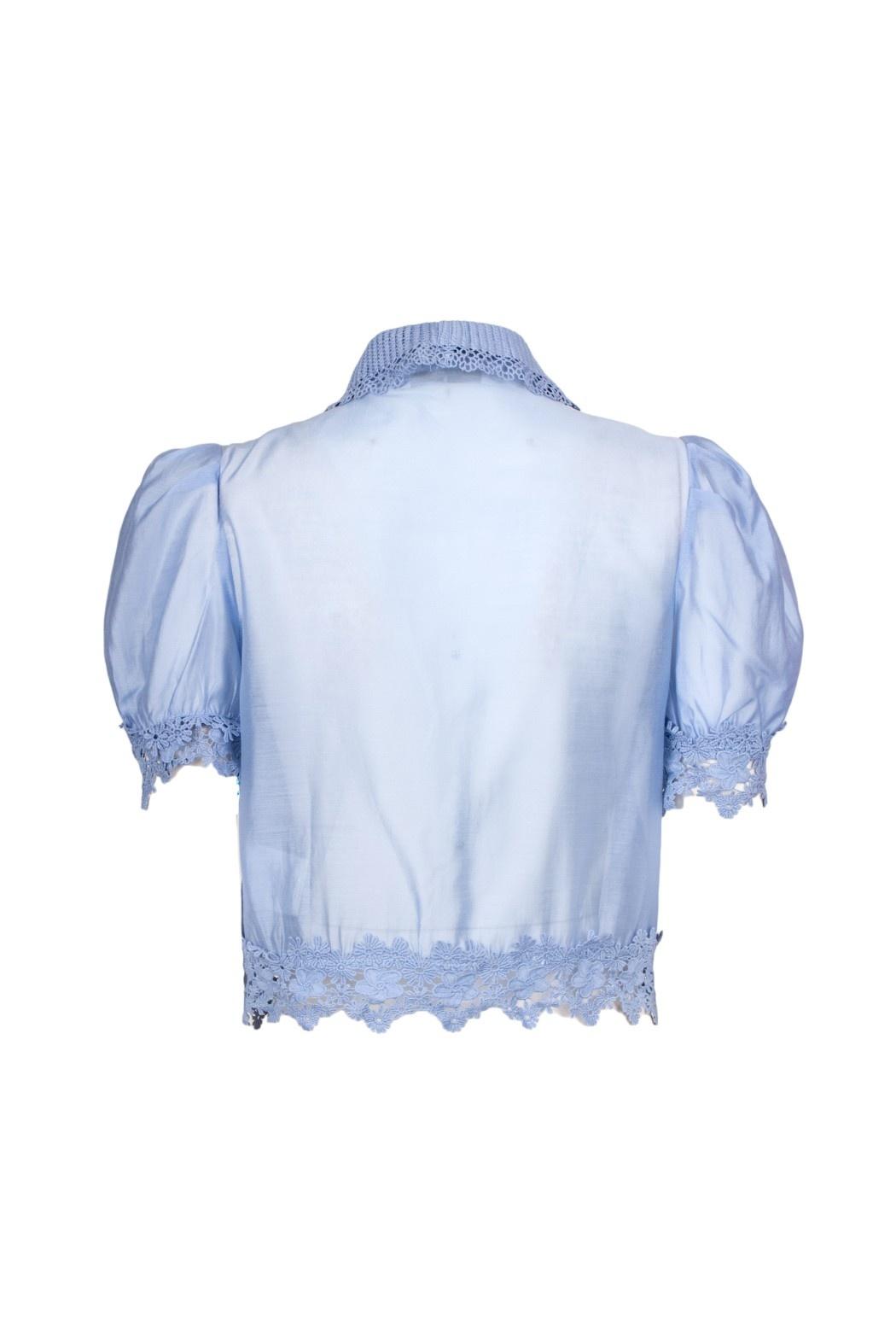 camicia con maniche a sbuffo SCAGLIERI 250S6 CELESTE ODI' ODI' 