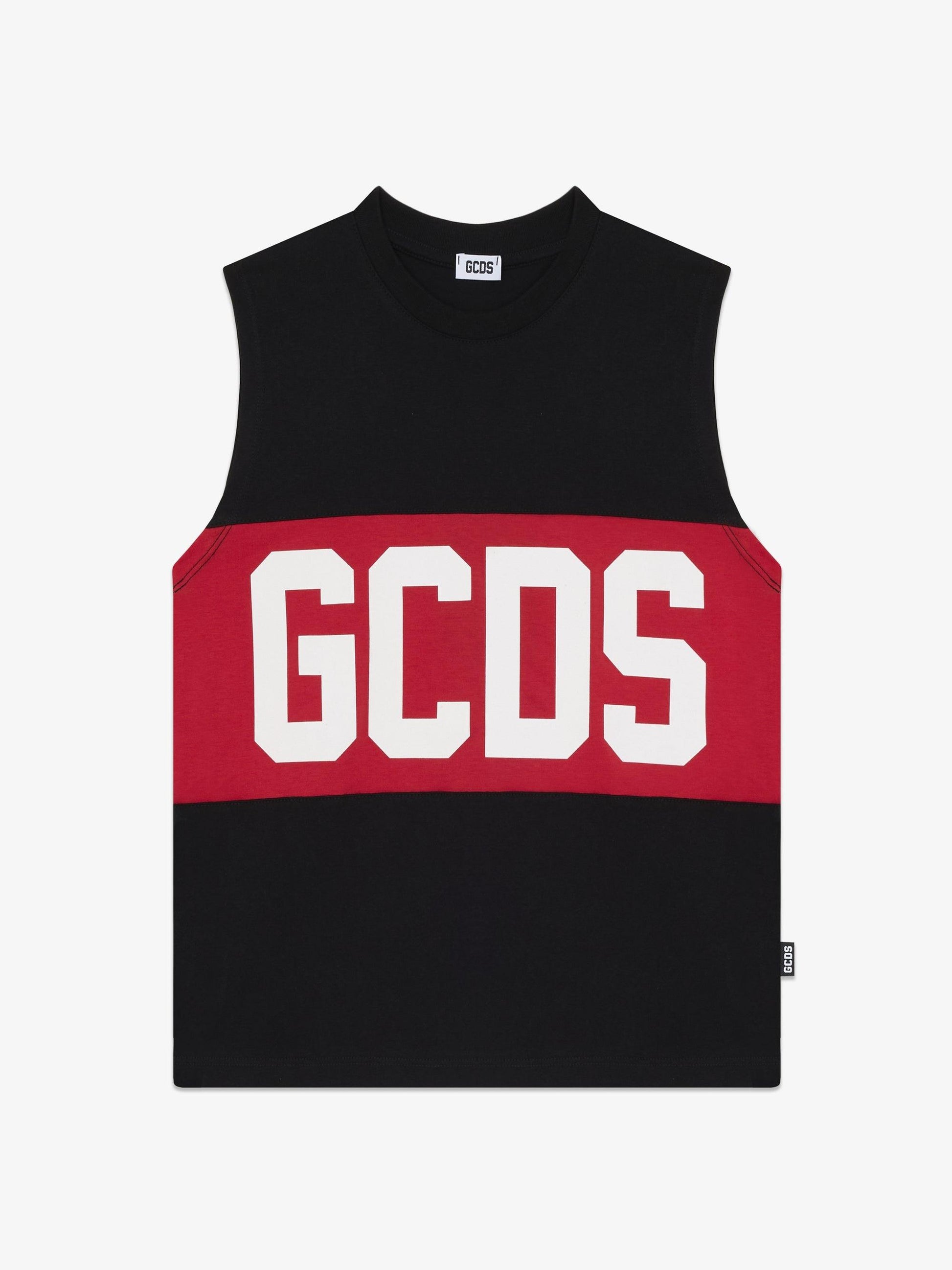 Canotta con logo iconico Z0UJQC586J105 999 BLACK/RED GCDS 