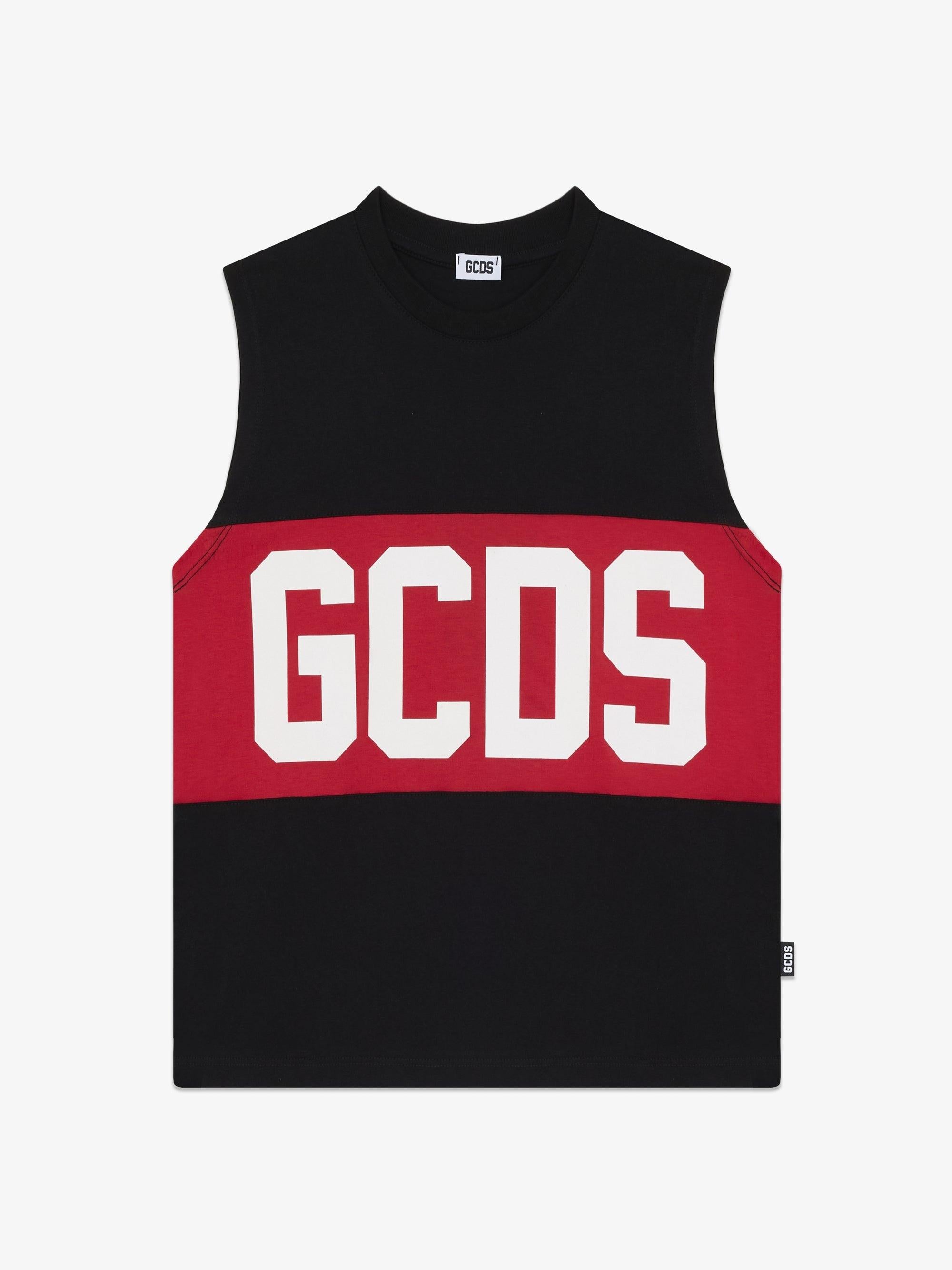 Canotta con logo iconico Z0UJQC586J105 999 BLACK/RED GCDS 