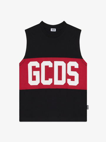 Canotta con logo iconico Z0UJQC586J105 999 BLACK/RED GCDS 