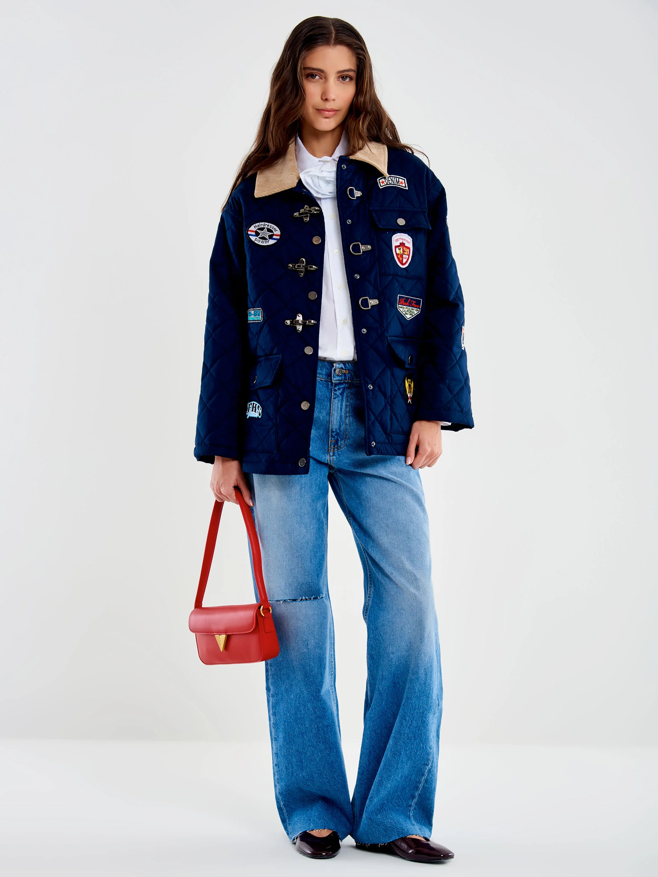 giacca con patch RD0307 BLU VICOLO 