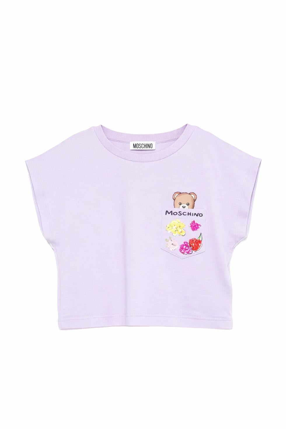 t-shirt con logo orsetto HDM06X LFA06 51683 MOSCHINO KIDS 