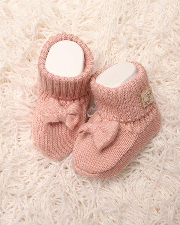 scarpine in lana con fiocco 045424 L902 CIPRIA MAGLIFICIO DI VERONA 