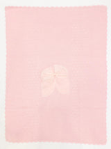 PICCOLA GIUGGIOLA Coperta in lana diamante con fiocco Rosa