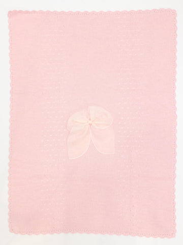 Coperta in lana diamante con fiocco DIAMANTE COPERTA UNI PICCOLA GIUGGIOLA 