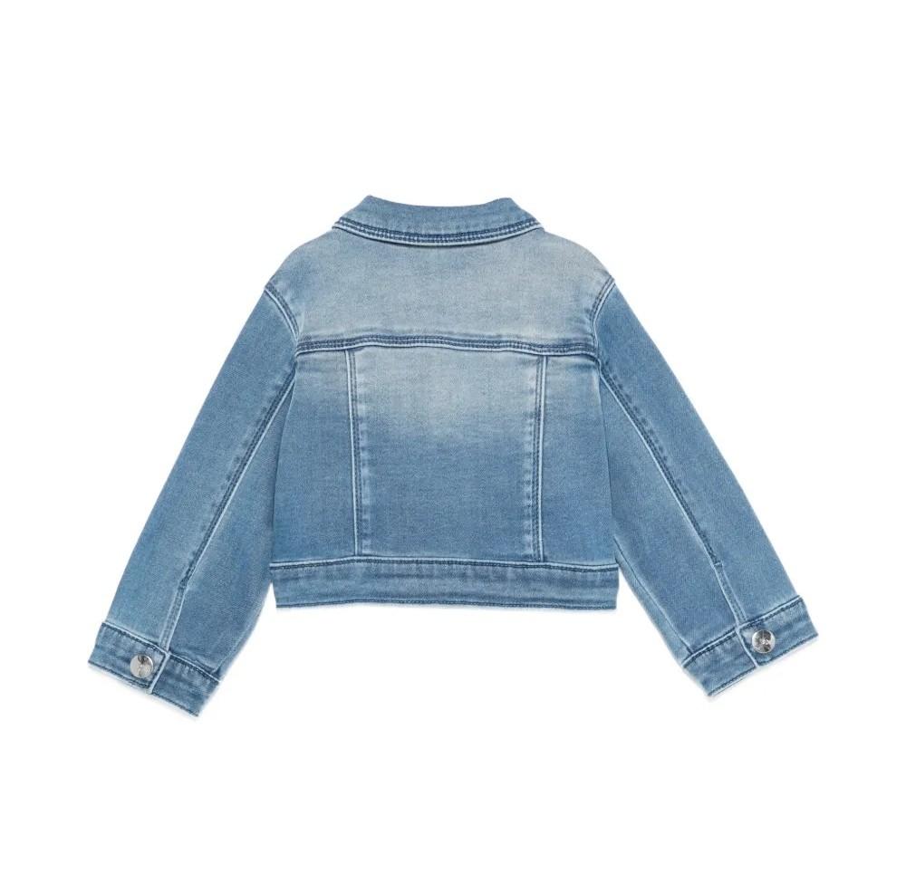 Giubbino in denim con strass HA6024D5046 77122 LIU JO JUNIOR 
