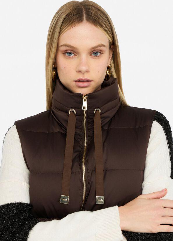 gilet lungo imbottito MF5292T017A 90915 LIU JO WHITE 
