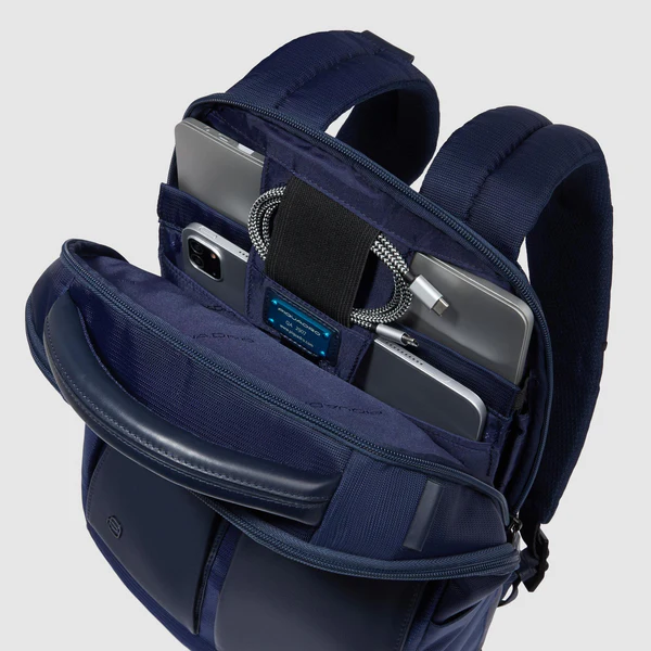 zaino con doppia zip CA6620S136 BLU PIQUADRO 